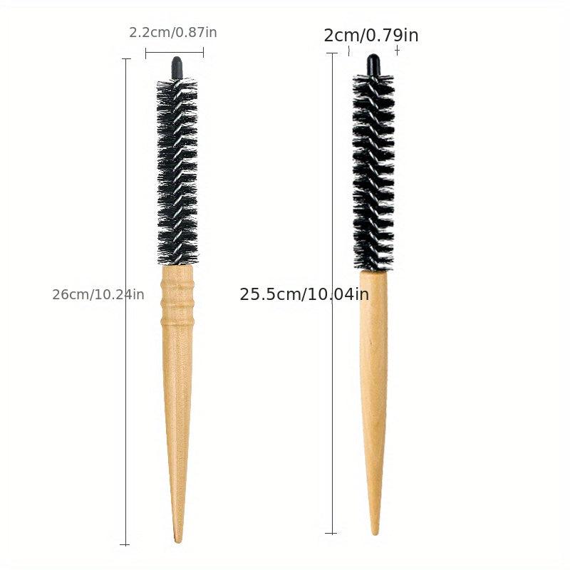 4pcs Extra Small Curly Hair Comb Wooden Rolling Comb Fluffy Hair Styling Comb