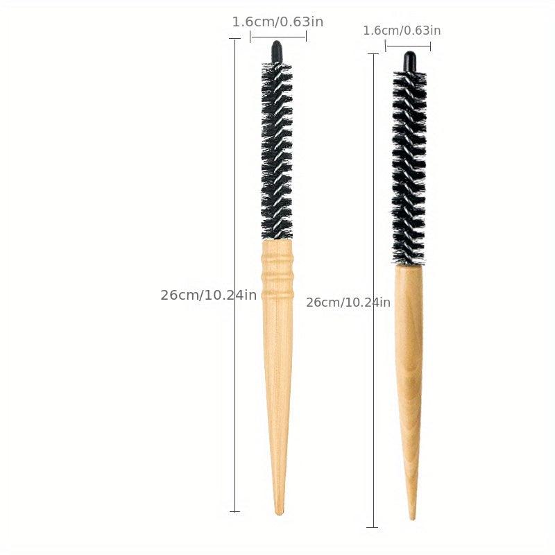 4pcs Extra Small Curly Hair Comb Wooden Rolling Comb Fluffy Hair Styling Comb