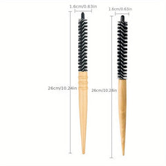 4pcs Extra Small Curly Hair Comb Wooden Rolling Comb Fluffy Hair Styling Comb