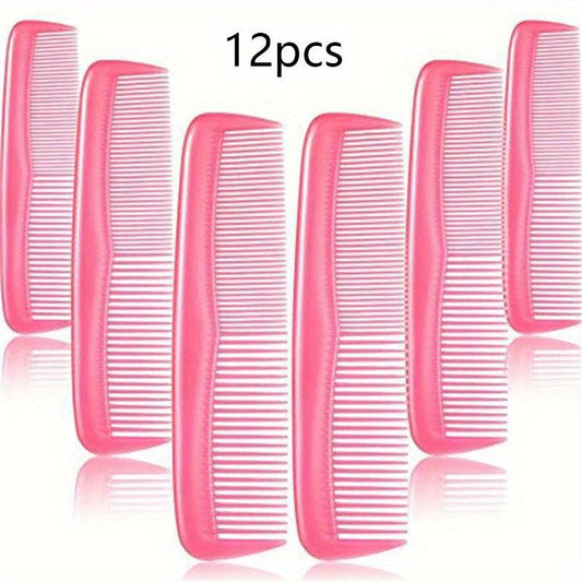 12pcs Pocket Size Hair Comb Set Fine Tooth Plastic Hairdressing Comb