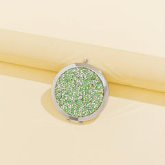 Rhinestone Compact Mirror Double Sided Pocket Travel Vanity Mirror