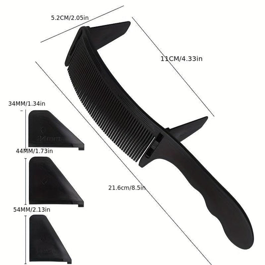 1pc Men's Hair Clipper Comb S shaped Curved Combs Flat Head Hairdressing Comb