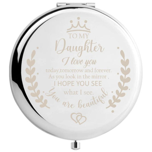 Frosted Compact Makeup Mirror From Dad