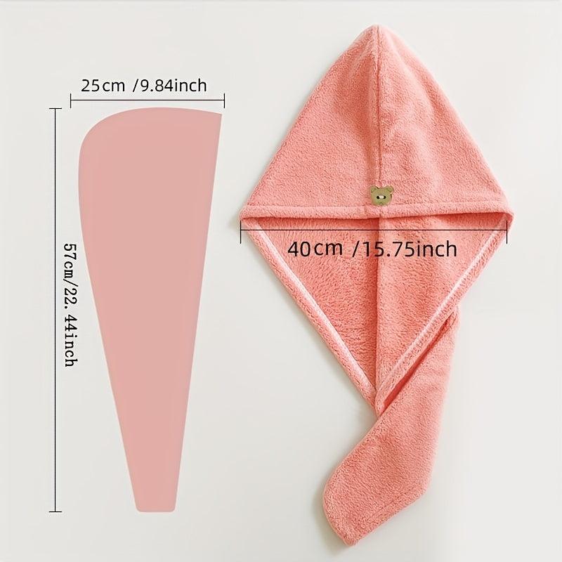 3pcs Large Microfiber Hair Towel Absorbent Twist Turban Fast Drying Cap