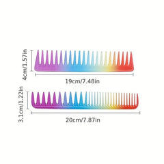 Rainbow Gradient Hairdressing Comb Detangling Hair Brush