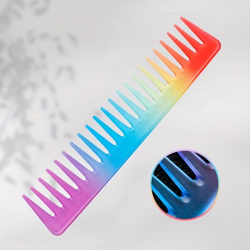 Rainbow Gradient Hairdressing Comb Detangling Hair Brush