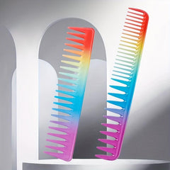 Rainbow Gradient Hairdressing Comb Detangling Hair Brush