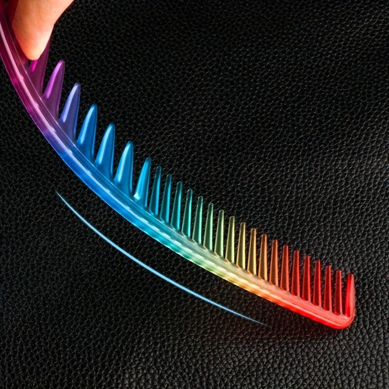 Rainbow Gradient Hairdressing Comb Detangling Hair Brush