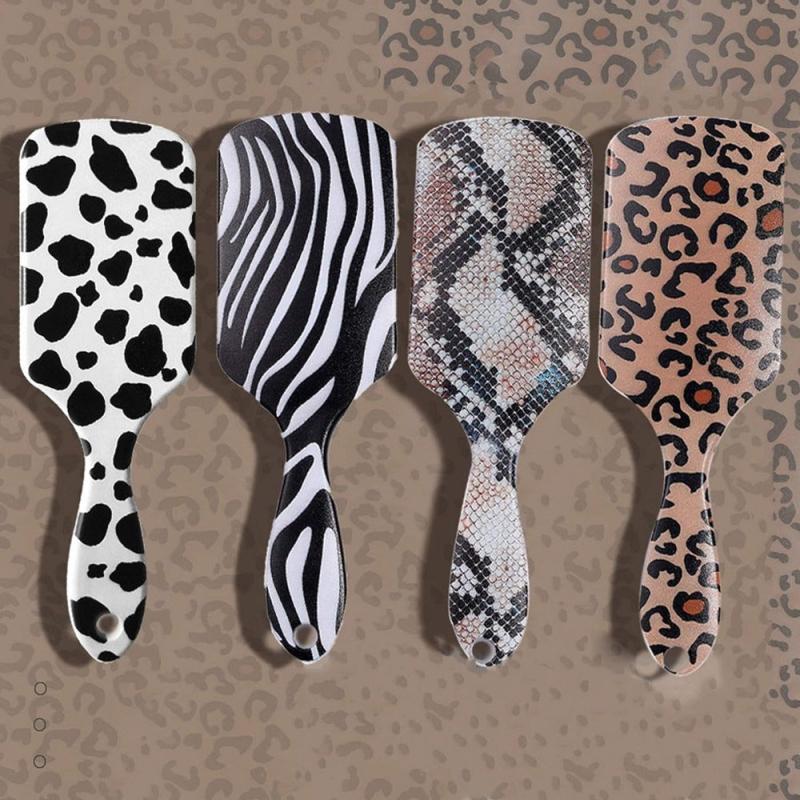 Animal Print Detangling Hair Brush Anti Static Hairdressing Brush