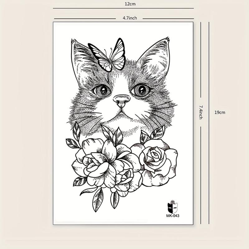 Large Floral Arm Chest Back Body Art Temporary Tattoo Sticker