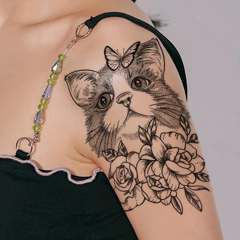 Large Floral Arm Chest Back Body Art Temporary Tattoo Sticker