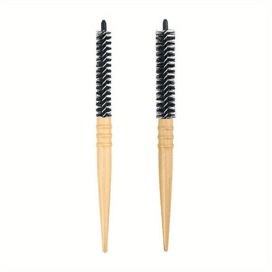 Wooden Rolling Comb Hairdressing Small Roll Comb for All Hair Types