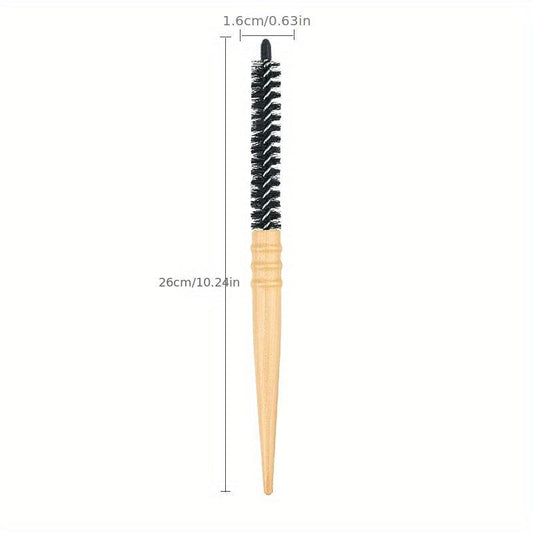 Wooden Rolling Comb Hairdressing Small Roll Comb for All Hair Types