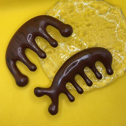 2Pcs Wooden Scalp Massage Comb Wide Tooth Hair Comb