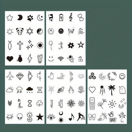 80 Juice Tattoo Stickers Waterproof Non reflective Finger Stickers