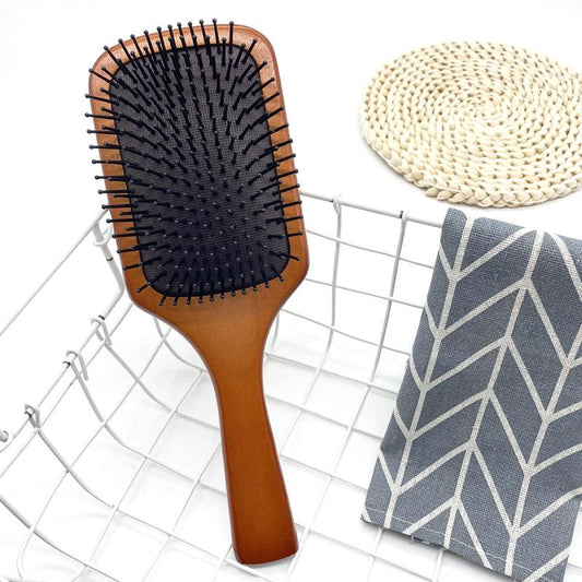 Wooden Hair Brush Massage Paddle Hairbrush For Detangling