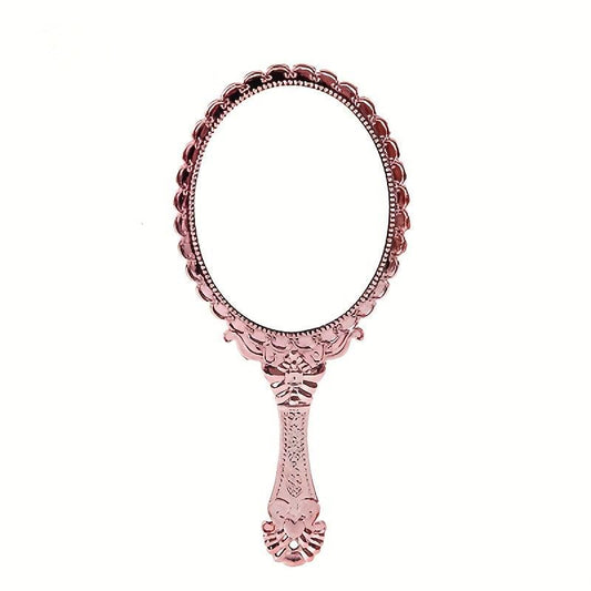 Vintage Handheld Mirror with Handle - Compact and Portable Cosmetic Mirror