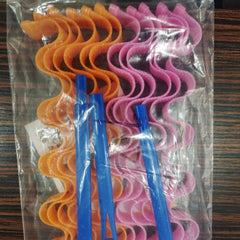 12pcs Water Ripple Hair Rollers Spiral Curls Kit with Styling Hooks