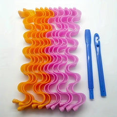 12pcs Water Ripple Hair Rollers Spiral Curls Kit with Styling Hooks