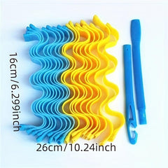 12pcs Water Ripple Hair Rollers Spiral Curls Kit with Styling Hooks