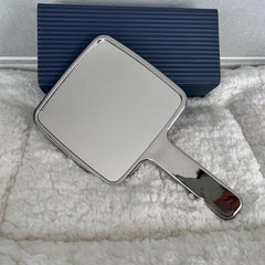 Wave Pattern Handheld Makeup Cosmetic Mirror Square Creative Vanity Mirror
