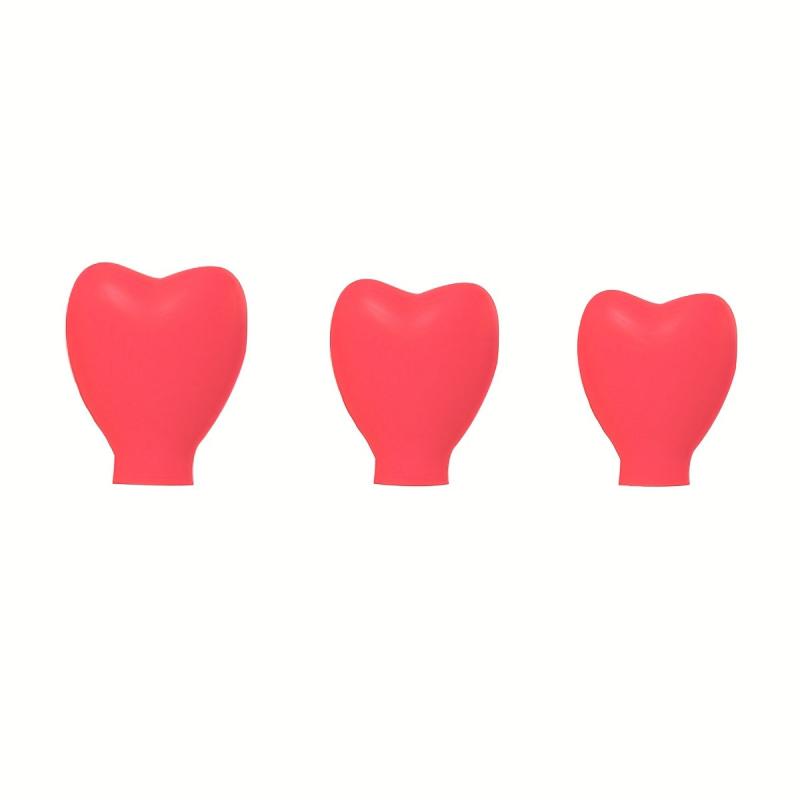 3pcs Silicone Makeup Brush Covers - Heart Shaped Travel Brush Holder