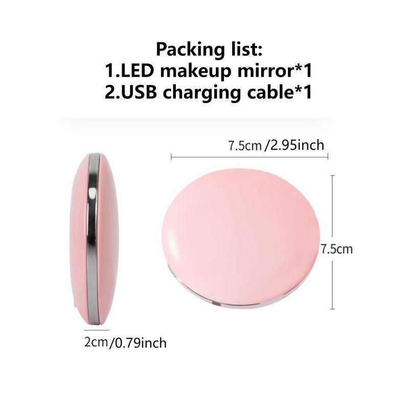 LED Travel Makeup Mirror 3X Magnifying Touch Portable Double Sided