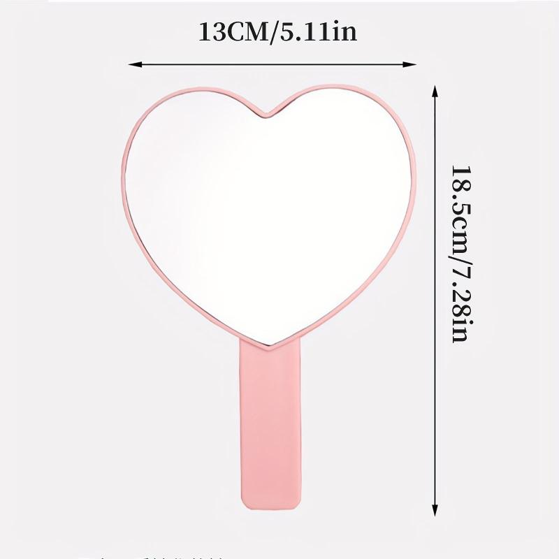 Heart Shape Hand Mirror Adorable Style Travel Portable Handheld Beauty Mirror