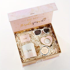 Champagne Bridesmaid Compact Makeup Mirrors Bridal Shower Hen Party Gift