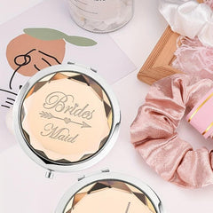 Champagne Bridesmaid Compact Makeup Mirrors Bridal Shower Hen Party Gift