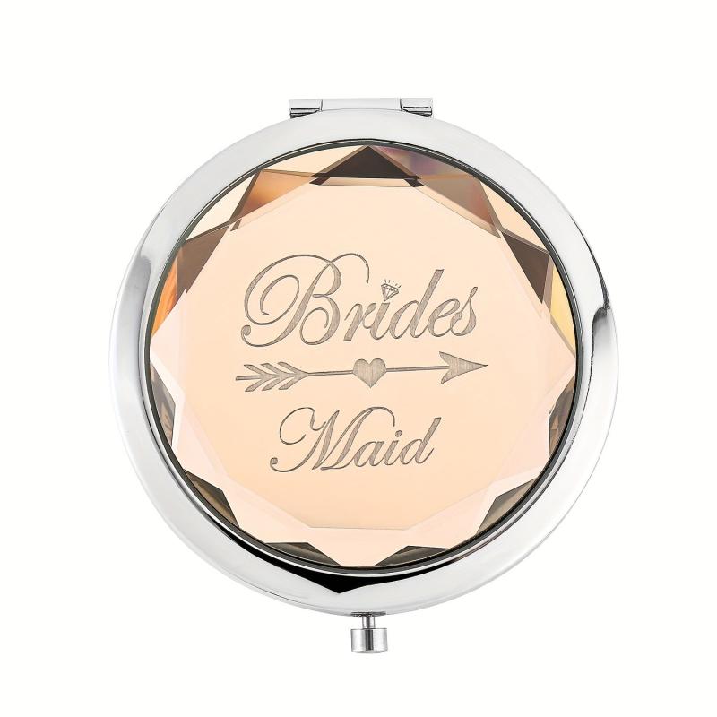 Champagne Bridesmaid Compact Makeup Mirrors Bridal Shower Hen Party Gift
