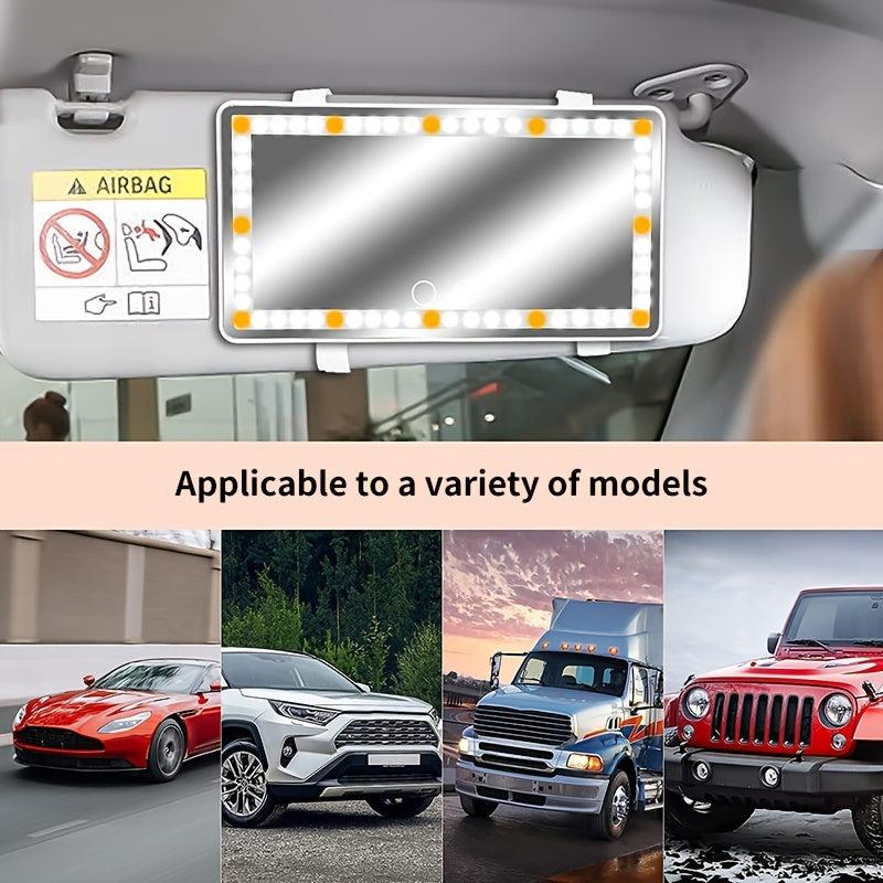 Smart Car Makeup Mirror with 3 Light