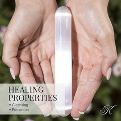 Selenite Massage Wand for Healing & Calming Effects