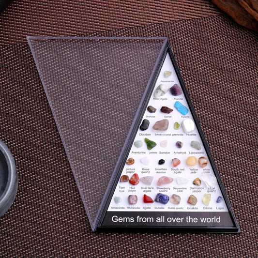 36 Agate Stones Gemstones Minerals Crystal Stone Triangular Specimen Set