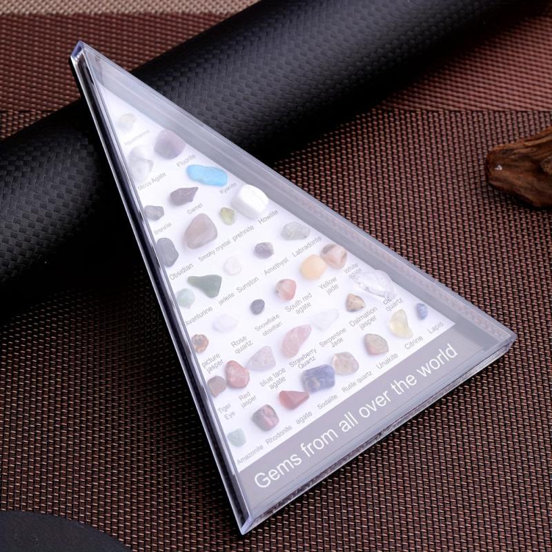 36 Agate Stones Gemstones Minerals Crystal Stone Triangular Specimen Set