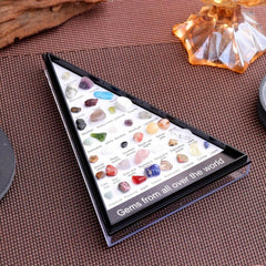 36 Agate Stones Gemstones Minerals Crystal Stone Triangular Specimen Set