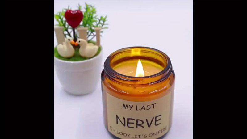 1pc Scented Candles Glass Jar Funny Birthday Gift Last Nerve Aromatherapy