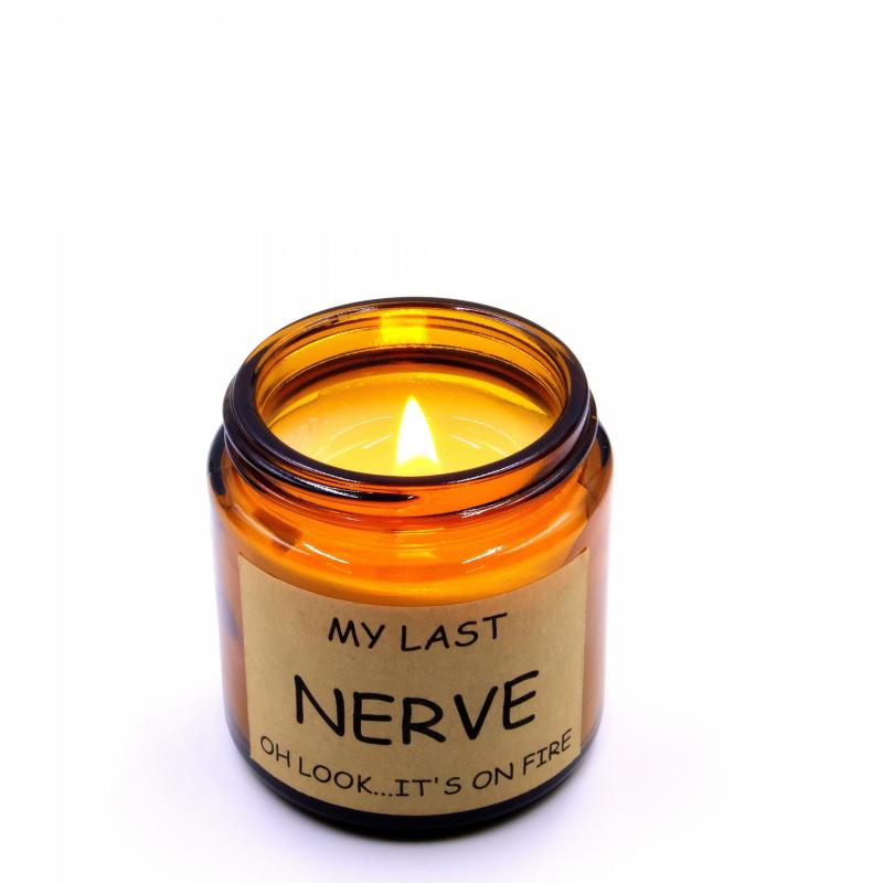1pc Scented Candles Glass Jar Funny Birthday Gift Last Nerve Aromatherapy
