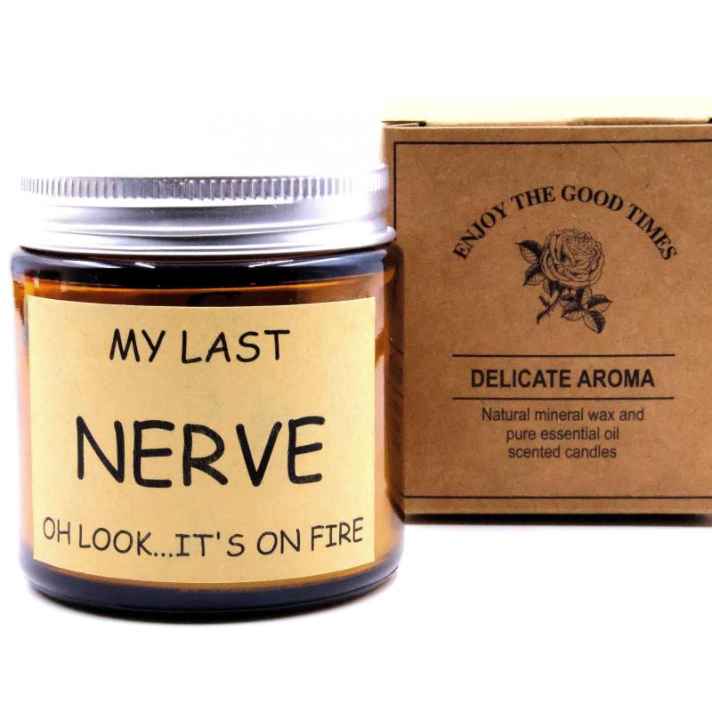 1pc Scented Candles Glass Jar Funny Birthday Gift Last Nerve Aromatherapy