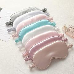 Silk Eye Mask Light Blocking Elastic Band Travel Sleep Lunch Break Shield
