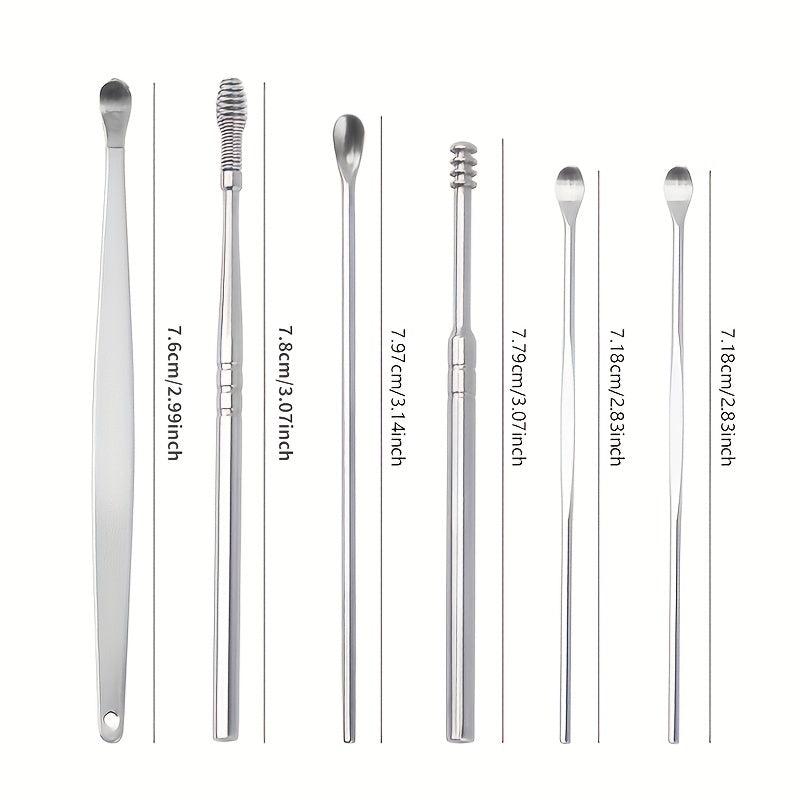 Ear Wax Cleaner Tool Set 6 in 1 Ear Pick Stainless Steel Ear Picks