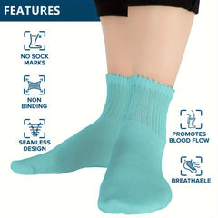 Women's Bamboo Fiber Mid-calf Diabetic Loose Socks