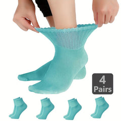Women's Bamboo Fiber Mid-calf Diabetic Loose Socks