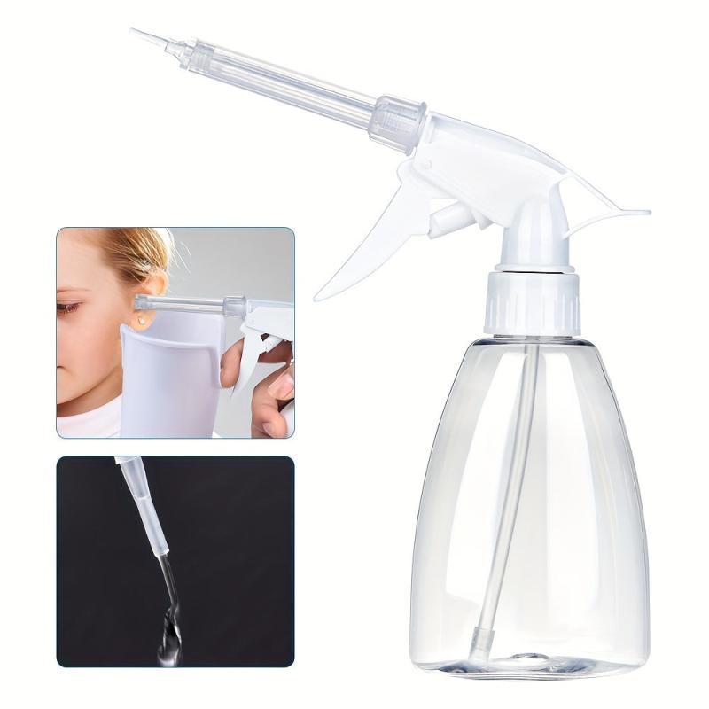 300ml Conical Bottle Ear Washing Set with 7 Replacement Heads Anti-splash