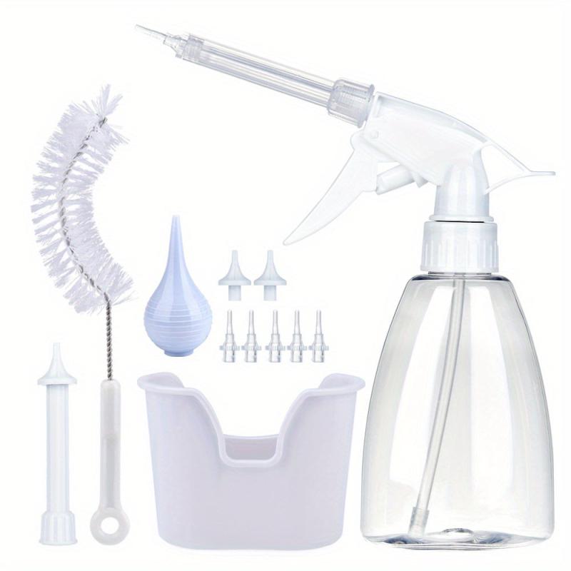 300ml Conical Bottle Ear Washing Set with 7 Replacement Heads Anti-splash