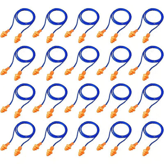 20 Pair Anti-Noise Earplugs with Wire