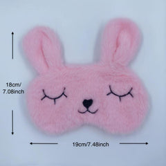 Little Rabbit Plush Eye Mask Soft & Breathable for Travel Nap
