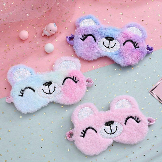 Cartoon Plush Blackout Eye Mask for Better Sleep