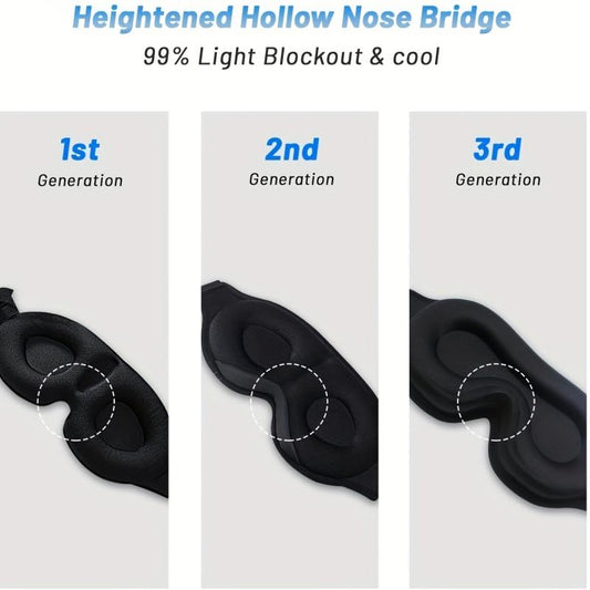 Modified 3D Sleep Eye Mask Blackout Protect Eyelashes Adjustable Strap