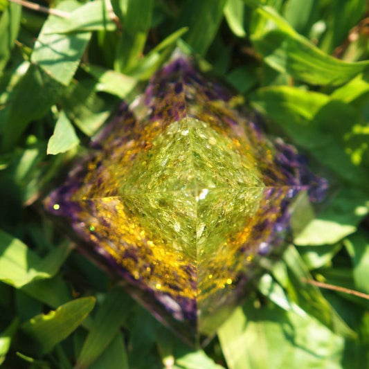 Quartz Crystal Energy Generator Tree Of Life Pyramid Peridot Amethyst